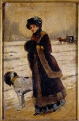 Junge Frau mit einem Hund