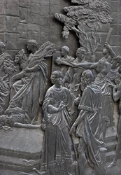 Sockel, der Alessandro Farnese zeigt, wie er die Botschafter von Königin Elisabeth von England empfängt, (Detail)