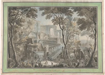 Palazzo der Villa d’Este in Tivoli, gesehen von der Fontana dell’Ovato