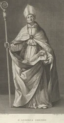 Heiliger Andrea Corsini als Bischof von Fiesole gekleidet, mit einem Bischofsstab, ca. 1780-1841