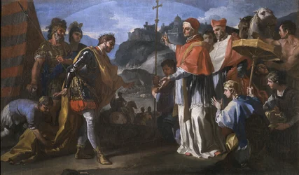 Das Treffen zwischen König Ratchis der Langobarden und Papst Zacharias während der Belagerung von Perugia