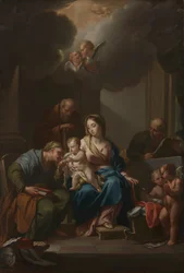 Präsentationsskizze für "Die Heilige Familie mit den Heiligen Anna, Joachim und Johannes dem Täufer" (für Santa Maria in Via Lata, Rom)