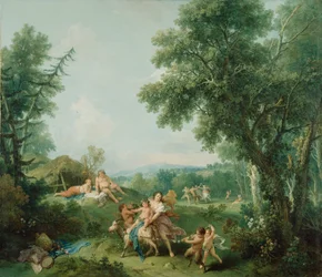 Landschaft mit der Erziehung des Bacchus