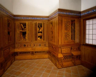 Studiolo aus dem Herzogspalast in Gubbio, ca. 1478-82