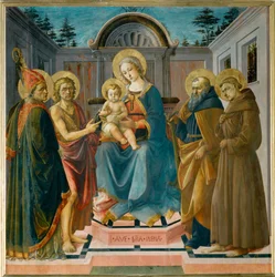 Die Jungfrau und das Kind zwischen dem heiligen Zenobius, dem heiligen Johannes dem Täufer, dem heiligen Antonius dem Abt und dem heiligen Franziskus