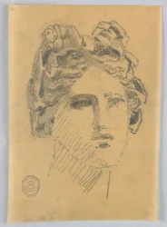 Skizze eines Frauenkopfes