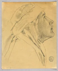 Skizze eines Frauenkopfes