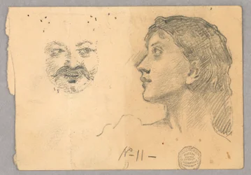 Frauenkopf und ein Gesicht