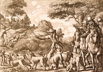 Hasenjagd, graviert von Wenzel Hollar, 1671