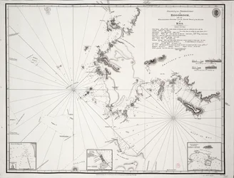 Karte des Vorgebirges von Boodroom mit den Karabaghla-Inseln und dem Nordpunkt der Insel Kos ... von Francis Beaufort F.R.S. ... 1811