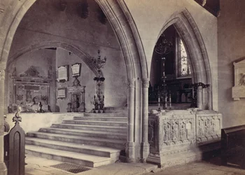 Denkmäler und Chorstufen, Tenby Church, 1870er Jahre