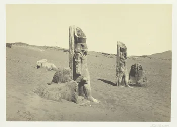 Kolosse und Sphinx bei Wady Saboua, Nubien