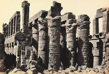 "Ägypten und Palästina": Ruinen der großen Hypostylhalle des Großen Tempels von Amun-Ra, Karnak, Ägypten
