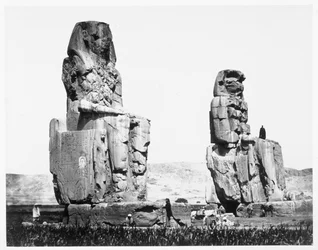 Die Kolosse von Memnon, Theben, Ägypten, 1860