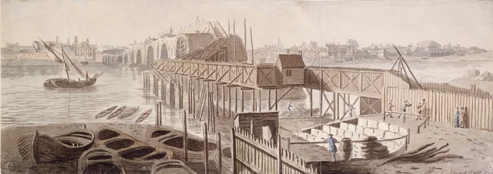 Bau der Blackfriars-Brücke