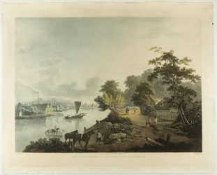 Blick auf Hillbank am Fluss Themse bei London