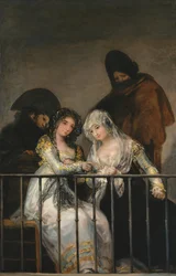 Majas auf einem Balkon, ca. 1800-1810