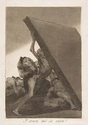 Tafel 59 aus Los Caprichos: Und immer noch gehen sie nicht! Y aun no se van!, 1799