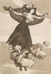 Tafel 61 aus Los Caprichos: Sie sind geflogen Volaverunt, 1799