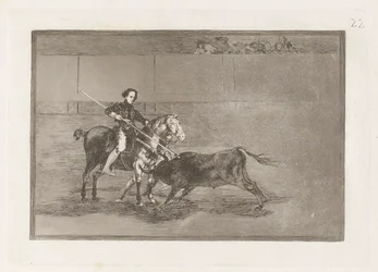 Valor varonil de la célebre Pajuelera en la de Zaragoza (Männlicher Mut der berühmten Pajuelera in [der Arena] von Saragossa), Platte 22 aus La tauromaquia