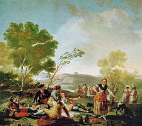Picknick am Ufer des Manzanares, Entwurf für einen Wandteppich