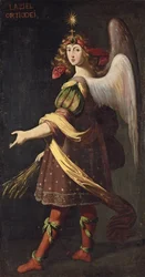 Eine Allegorie der Eucharistie: Ein Engel trägt Getreide