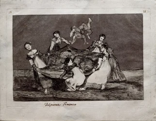 Weiblicher Wahnsinn aus der Serie Los Disparates, 1815-1819