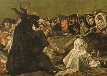 Der Hexensabbat oder Der große Ziegenbock (eines der Schwarzen Gemälde), ca. 1821-23 (Detail)
