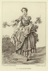 Die Blumenverkäuferin (Gravur)