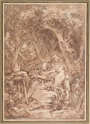 Überraschte Liebende (Annette et Lubin)