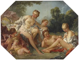 Venus in ihrem Bad umgeben von Nymphen und Cupidos