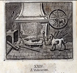 Erziehung. Fabeln von Jean de La Fontaine. Illustration von François Chauveau. Ausgabe von 1728.