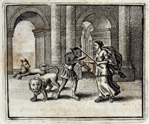 Die Gefährten des Odysseus. Fabeln von Jean de La Fontaine. Illustration von François Chauveau. Ausgabe von 1728.