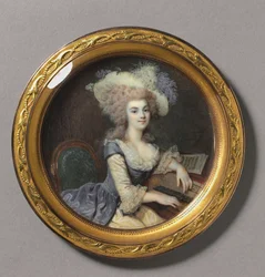 Porträt einer Frau am Cembalo, ca. 1788