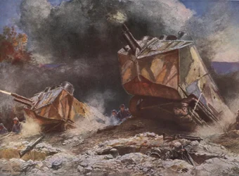 Erste Weltkrieg Schlachtfeldszene