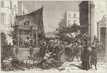 Eine Straße in Neapel (Gravur)