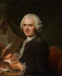 Porträt von Jean-Jacques Rousseau (1712-1778) (Öl auf Leinwand)