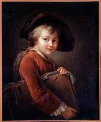 Ein junger Schüler, Gemälde nach François-Hubert Drouais (1727-1775), 18. Jahrhundert