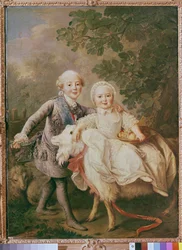 Karl von Frankreich (1757-1836), Graf von Artois und seine Schwester Clothilde (1759-1802), 1763-64
