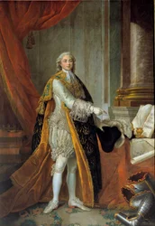 Porträt von Louis Stanislas Xavier von Frankreich, Graf der Provence, in großer Kleidung des Ordens des Heiligen Geistes