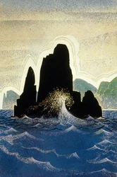 Die Odyssee von Homer: der Felsen von Gortyne, graviert von Theo Schmied, 1930-33