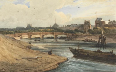 Die Pont de la Concorde und der Tuilerienpalast vom Cours la Reine