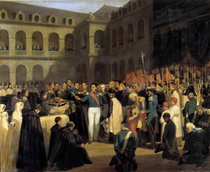 Begräbnis für die Opfer des Fieschi-Attentats am 5.08.1835 in Anwesenheit von König Louis-Philippe