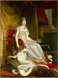 Porträt der Kaiserin Joséphine de Beauharnais (1763-1814) im Krönungsgewand. Maße: 2,1 x 1,3 m. Fontainebleau, Schloss Fontainebleau