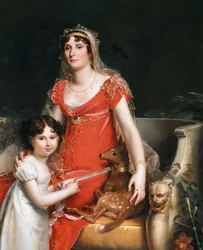 Porträt von Prinzessin Elisa Bonaparte mit ihrer Tochter (Detail)