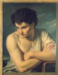 Ein junger Mann als arkadischer Schäfer verkleidet