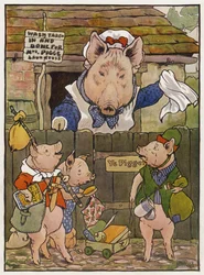 Illustration für Die drei kleinen Schweinchen