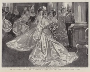 Ein ungeprobter Effekt im Zeichenzimmer der Königin, der Ansturm auf gute Plätze