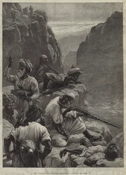 Der afghanische Krieg, Bergbewohner greifen einen Konvoi an