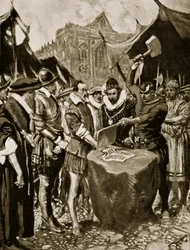 Stubbs wird die Hand abgeschlagen, 1521, Illustration aus 